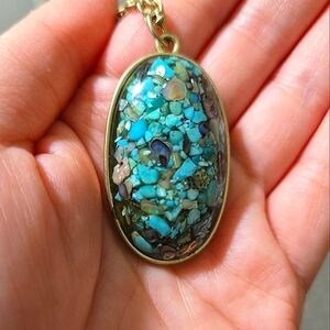 Gorgeous crushed turquoise necklace